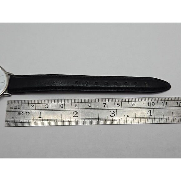 Ole Mathiesen Copenhagen Swiss Made Quartz Dress Watch Black Leather New Battery - Picture 7 of 11